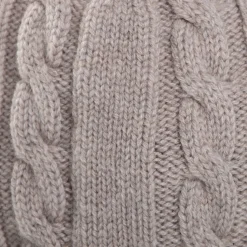 E.Marinella Cappelli|BERRETTO BEIGE A trecce in cashmere