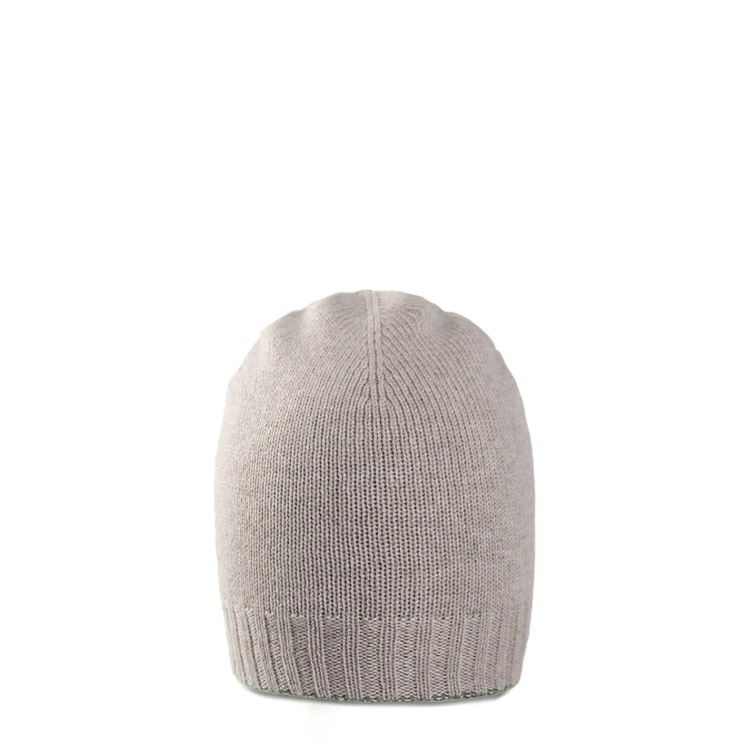 E.Marinella Cappelli|BERRETTO BICOLORE BEIGE E VERDE In cashmere