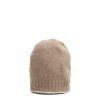 E.Marinella Cappelli|BERRETTO BICOLORE BIANCO E CAMMELLO In cashmere