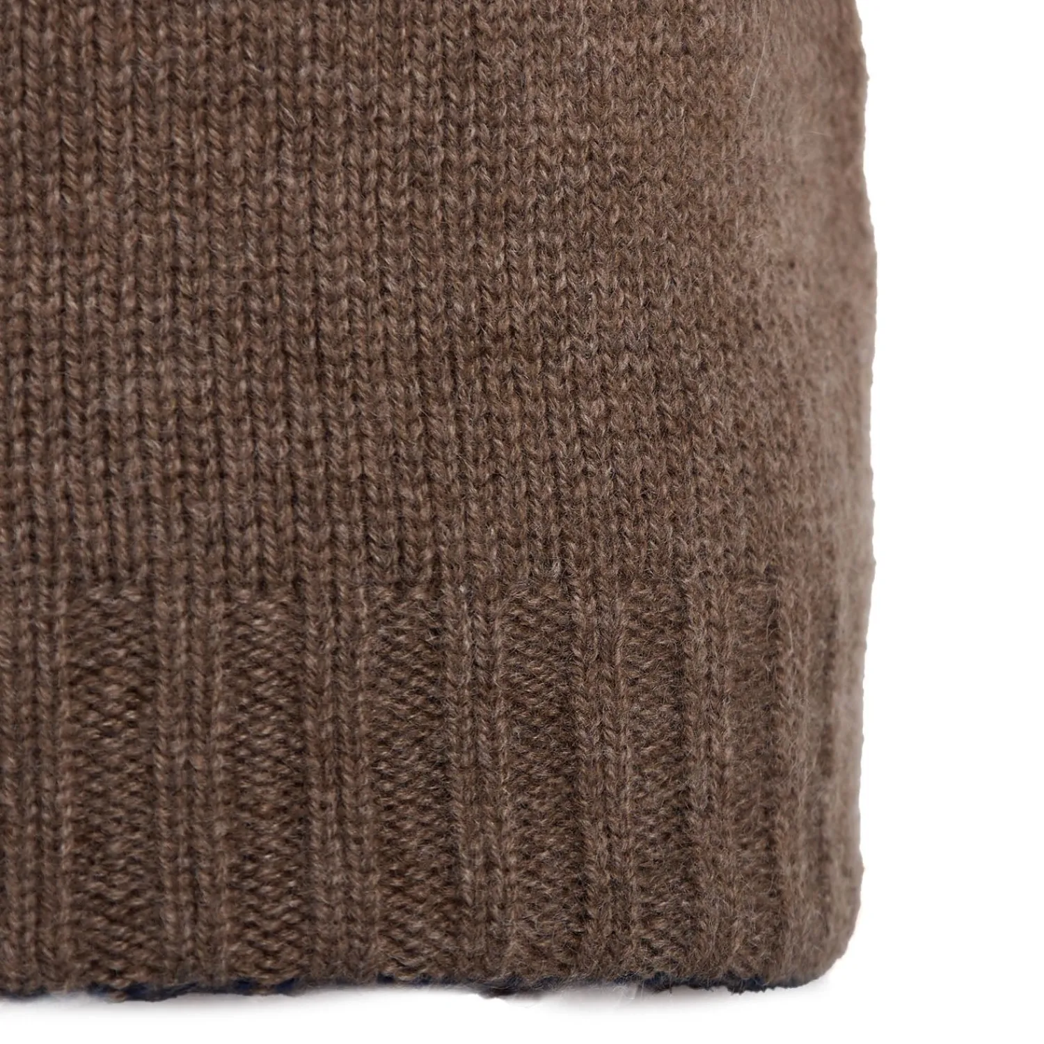 E.Marinella Cappelli|BERRETTO BICOLORE MARRONE E MARRONE E BLU SCURO In cashmere