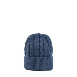E.Marinella Cappelli|BERRETTO BLU A trecce in cashmere
