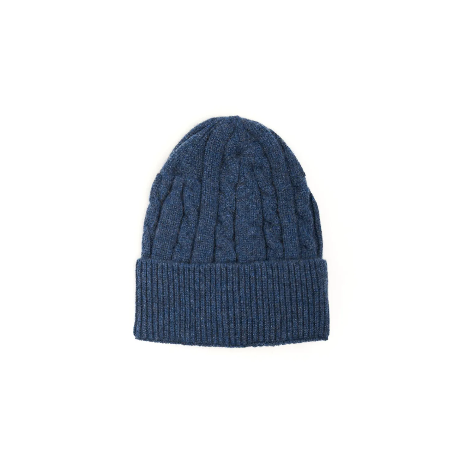 E.Marinella Cappelli|BERRETTO BLU A trecce in cashmere