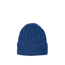 E.Marinella Cappelli|BERRETTO BLU MEDIO A trecce in cashmere