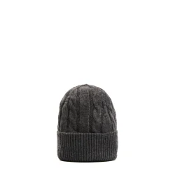 E.Marinella Cappelli|BERRETTO GRIGIO SCURO A trecce in cashmere