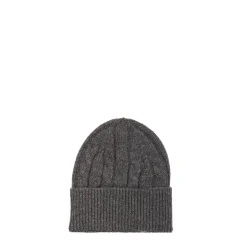 E.Marinella Cappelli|BERRETTO GRIGIO SCURO A trecce in cashmere