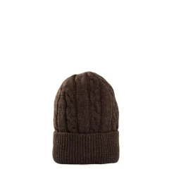 E.Marinella Cappelli|BERRETTO MARRONE SCURO A trecce in cashmere