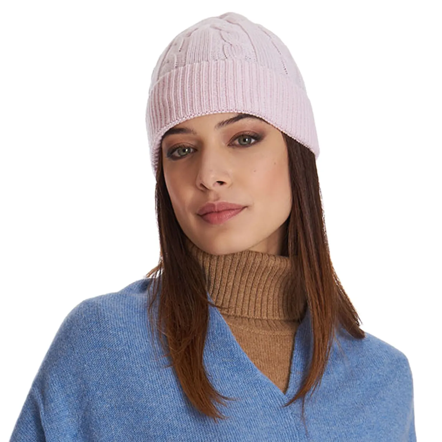 E.Marinella Cappelli|BERRETTO ROSA A trecce in cashmere