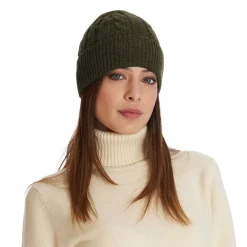 E.Marinella Cappelli|BERRETTO VERDE SCURO A trecce in cashmere