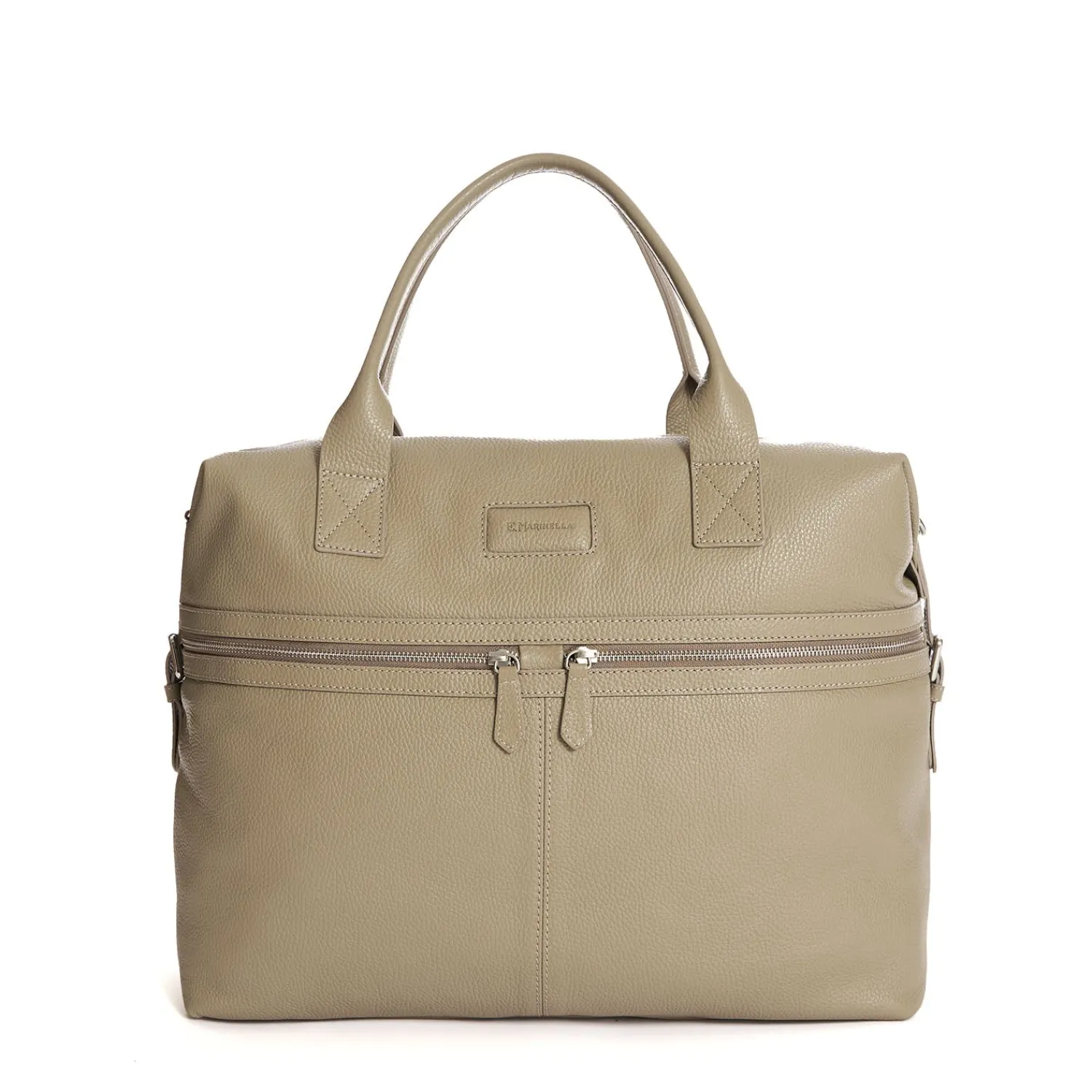 E.Marinella Borse Da Viaggio E Trolley|BORSA DA VIAGGIO BEIGE In pelle martellata