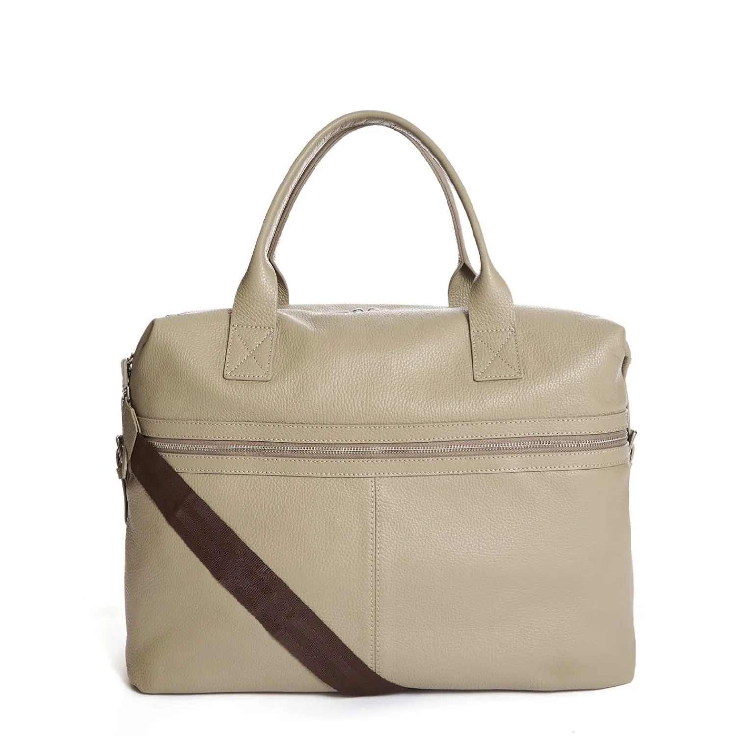 E.Marinella Borse Da Viaggio E Trolley|BORSA DA VIAGGIO BEIGE In pelle martellata
