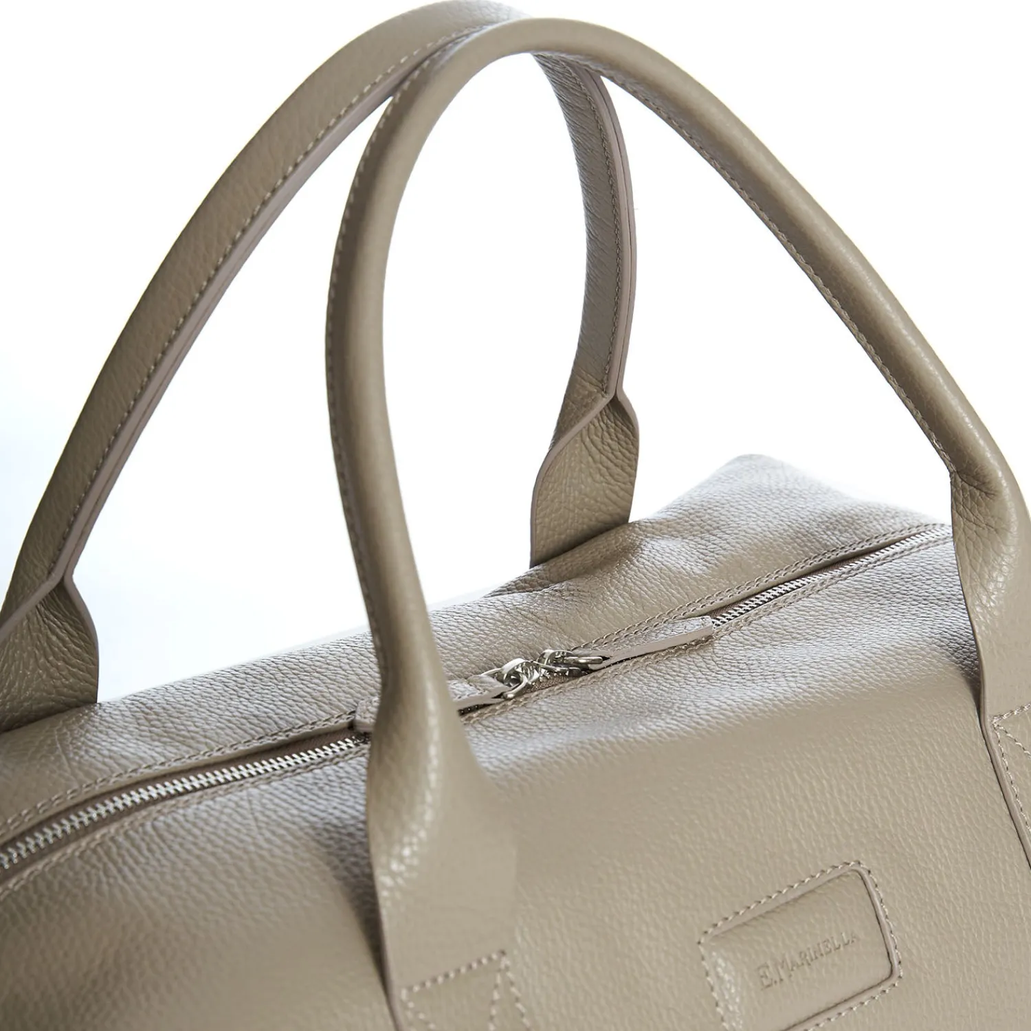 E.Marinella Borse Da Viaggio E Trolley|BORSA DA VIAGGIO BEIGE In pelle martellata