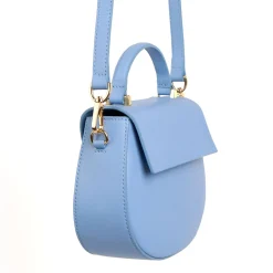 E.Marinella Mini Bag|BORSA MINI CLEO AZZURRA In pelle liscia