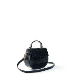 E.Marinella Mini Bag|BORSA MINI CLEO BLU Stampa coccodrillo
