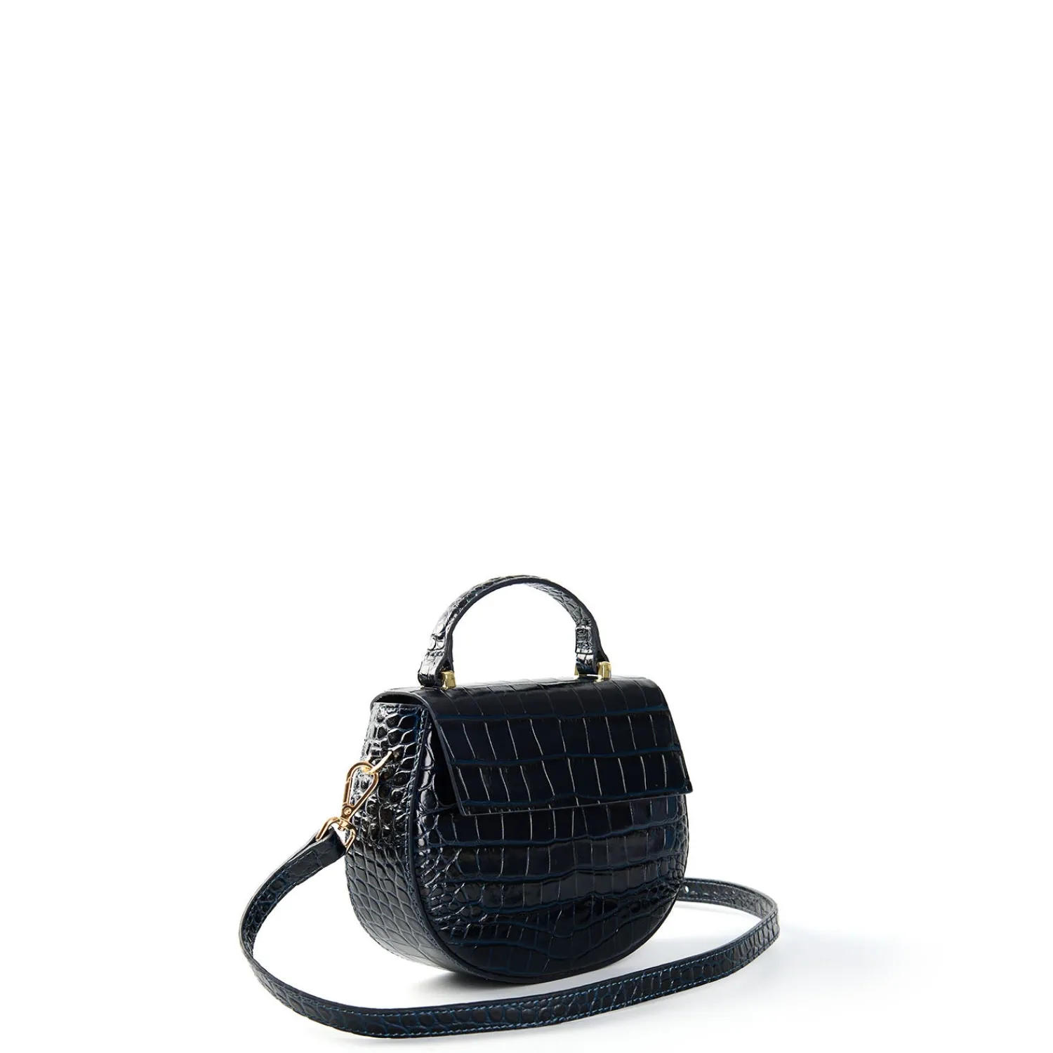 E.Marinella Mini Bag|BORSA MINI CLEO BLU Stampa coccodrillo