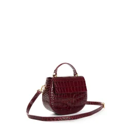 E.Marinella Mini Bag|BORSA MINI CLEO BORDEUAUX Stampa coccodrillo