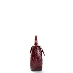 E.Marinella Mini Bag|BORSA MINI CLEO BORDEUAUX Stampa coccodrillo
