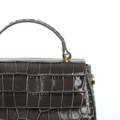 E.Marinella Mini Bag|BORSA MINI CLEO GRIGIA Stampa coccodrillo