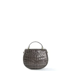 E.Marinella Mini Bag|BORSA MINI CLEO GRIGIA Stampa coccodrillo