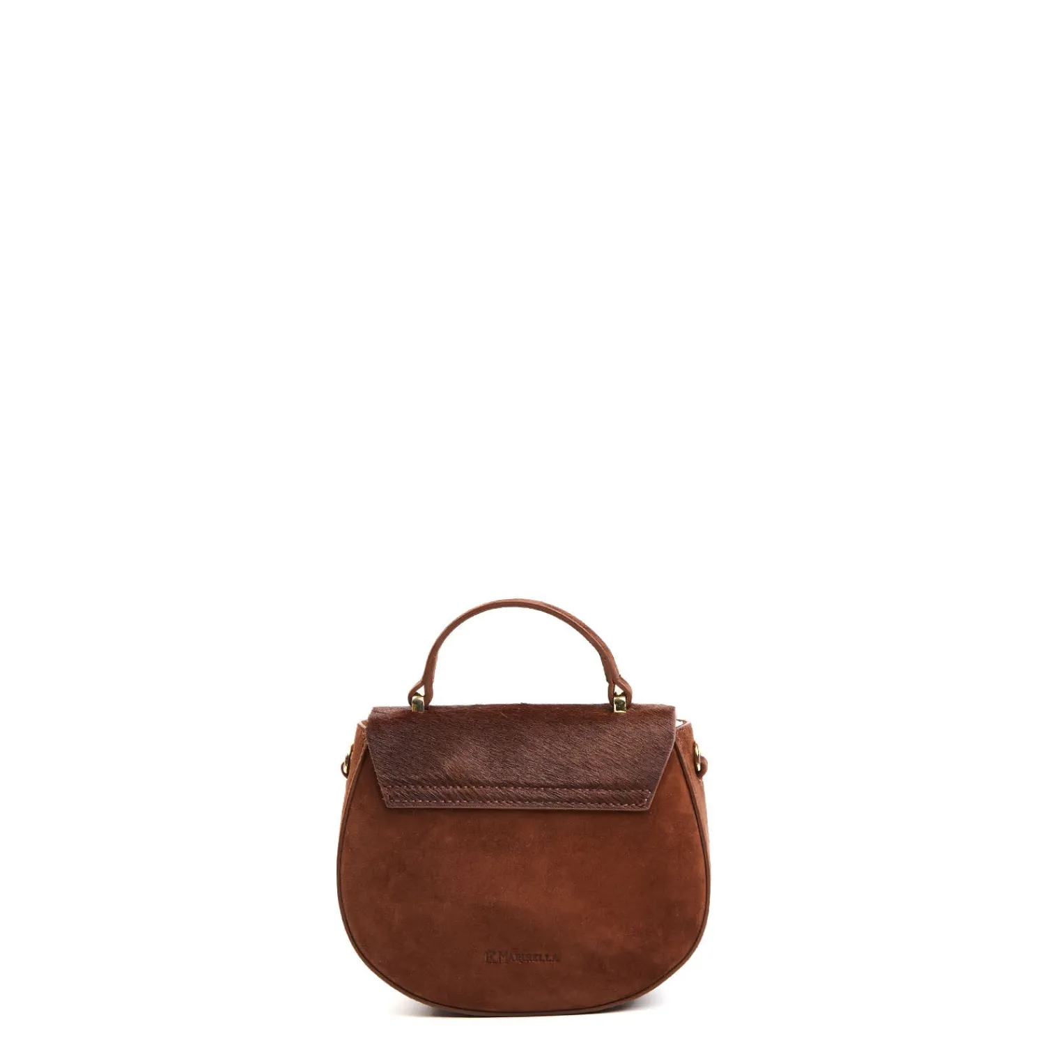 E.Marinella Mini Bag|BORSA MINI CLEO MARRONE In camoscio e cavallino