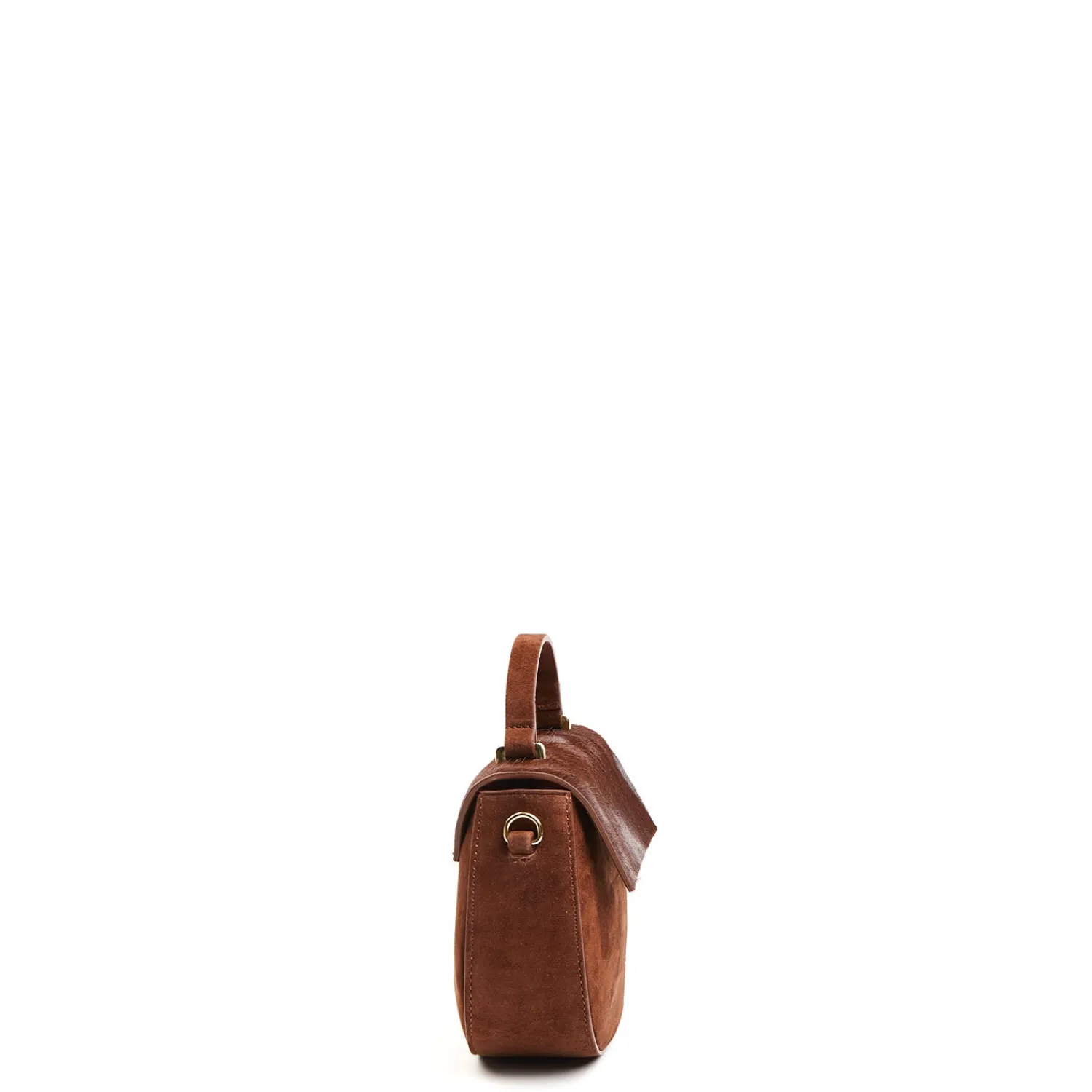 E.Marinella Mini Bag|BORSA MINI CLEO MARRONE In camoscio e cavallino