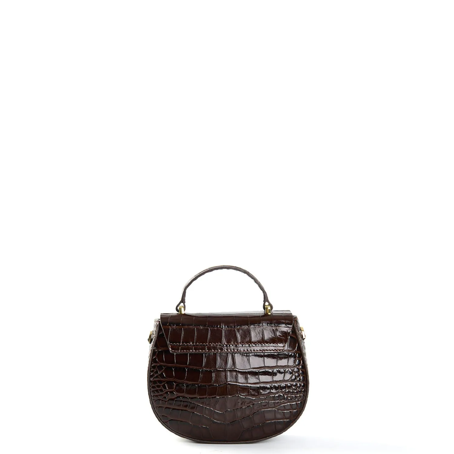 E.Marinella Mini Bag|BORSA MINI CLEO MARRONE SCURO Stampa coccodrillo