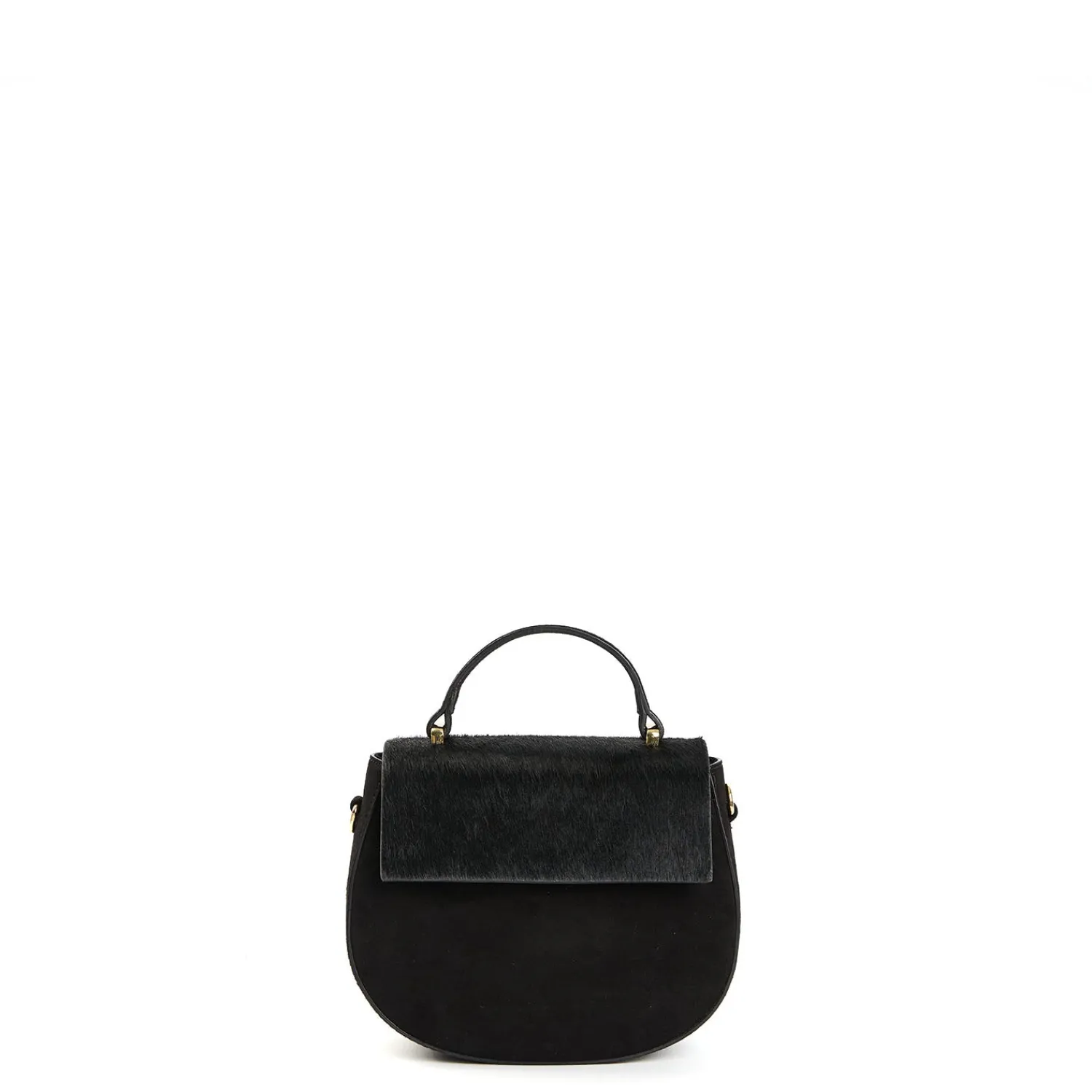 E.Marinella Mini Bag|BORSA MINI CLEO NERA In camoscio e cavallino