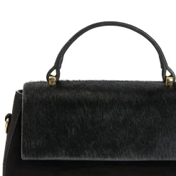 E.Marinella Mini Bag|BORSA MINI CLEO NERA In camoscio e cavallino