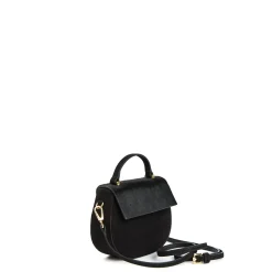 E.Marinella Mini Bag|BORSA MINI CLEO NERA In camoscio e cavallino