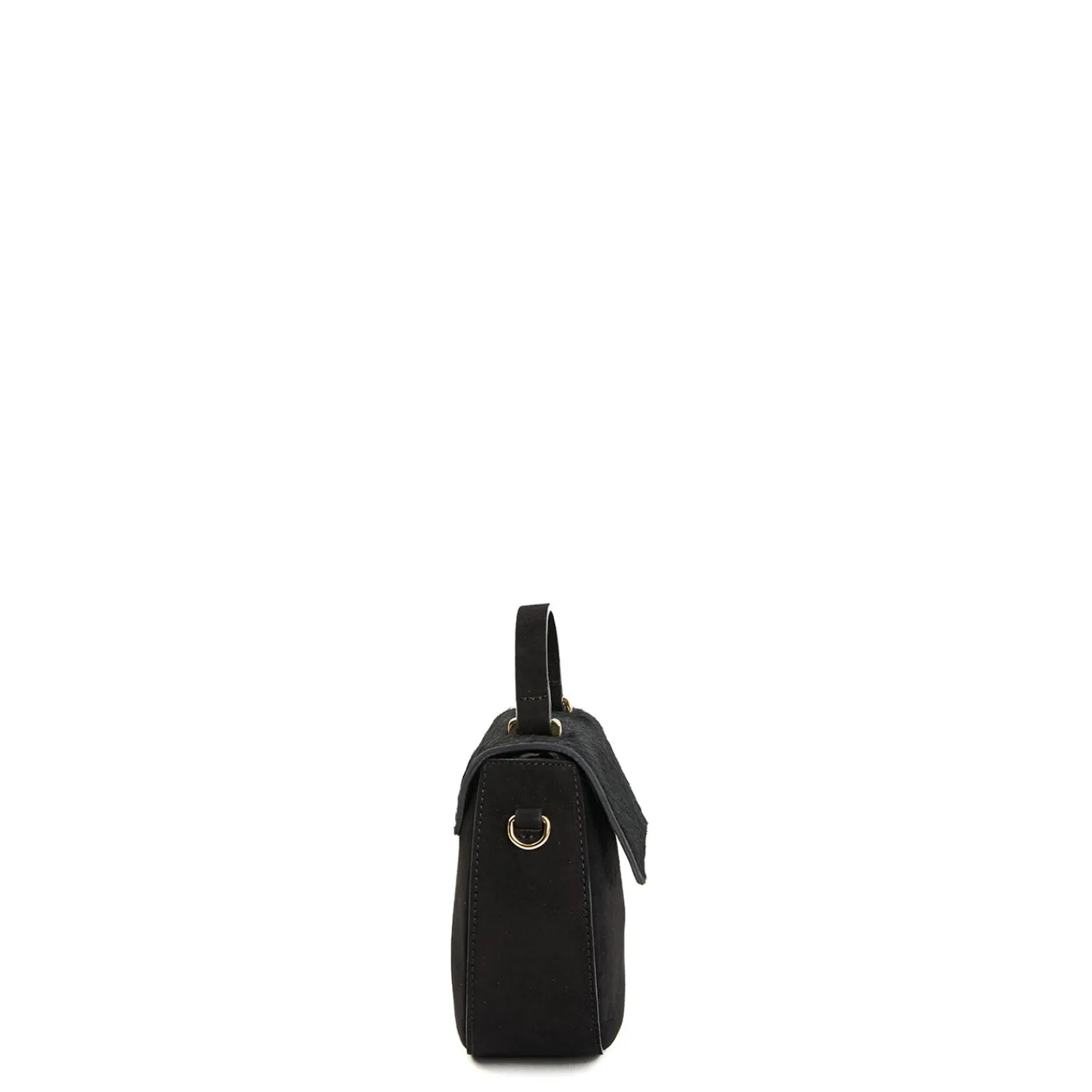 E.Marinella Mini Bag|BORSA MINI CLEO NERA In camoscio e cavallino