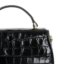 E.Marinella Mini Bag|BORSA MINI CLEO NERA Stampa coccodrillo