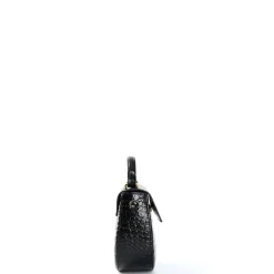 E.Marinella Mini Bag|BORSA MINI CLEO NERA Stampa coccodrillo