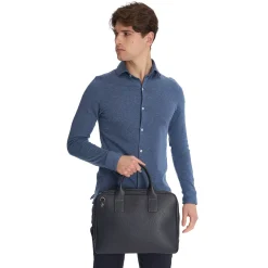 E.Marinella Borse Da Lavoro E Portadocumenti|BORSA PORTA PC BLU In pelle martellata