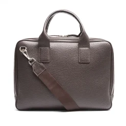 E.Marinella Borse Da Lavoro E Portadocumenti|BORSA PORTA PC MARRONE SCURO In pelle martellata