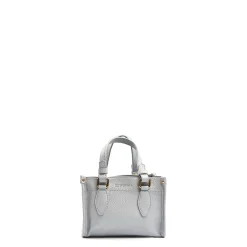 E.Marinella Mini Bag|BORSA SHOPPING MINI AZZURRO POLVERE In pelle martellata