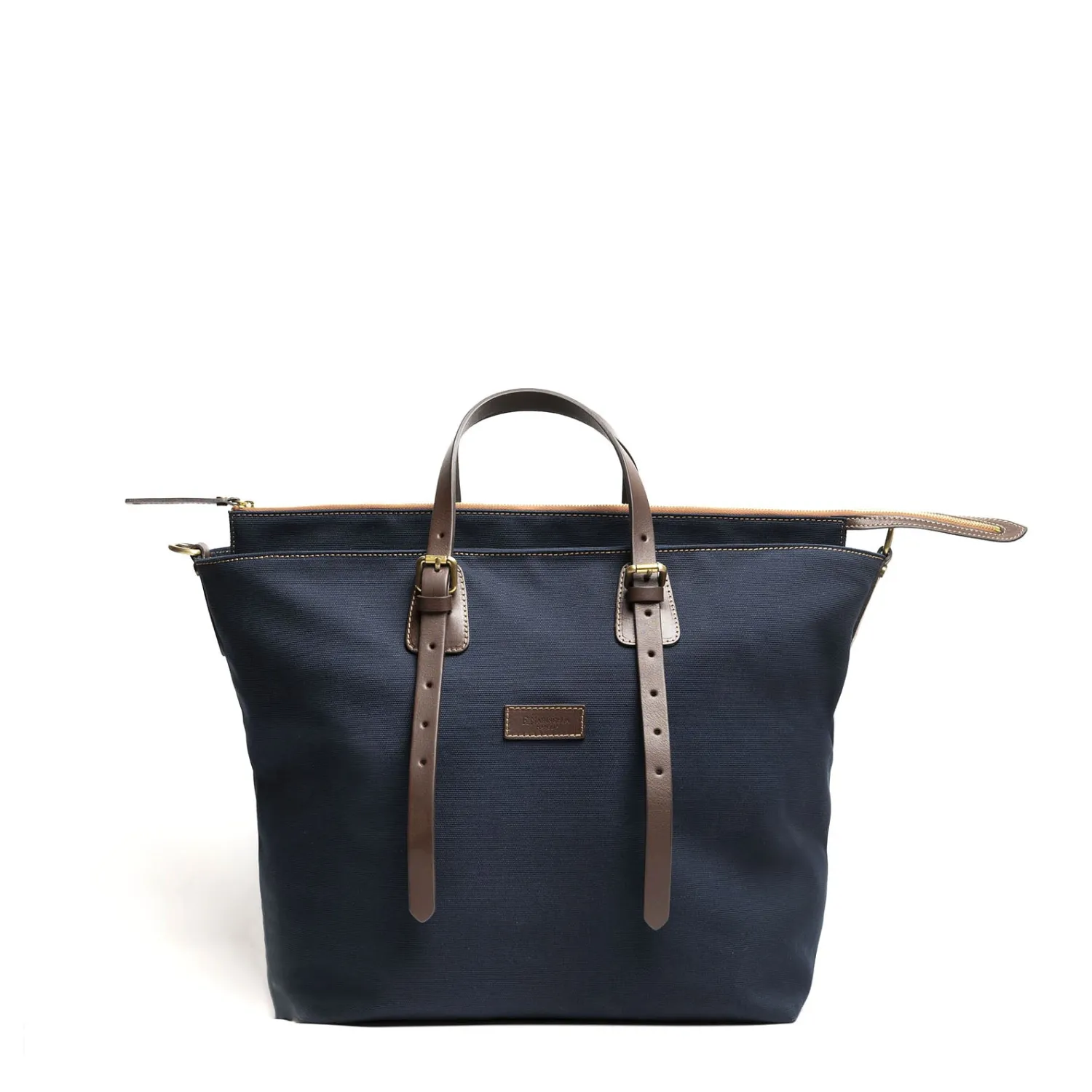 E.Marinella Borse Da Viaggio E Trolley|BORSA WEEKEND BLU SCURO In tela con rifinitute in pelle