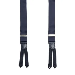 E.Marinella Bretelle|Accessori Per I Testimoni|BRETELLE BLU SCURO In raso di seta 2,5 cm