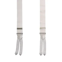 E.Marinella Accessori Per I Testimoni|Accessori Per Gli Invitati|BRETELLE COLOR PERLA In raso di seta 2,5 cm