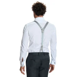 E.Marinella Accessori Per I Testimoni|Accessori Per Gli Invitati|BRETELLE COLOR PERLA In raso di seta 2,5 cm