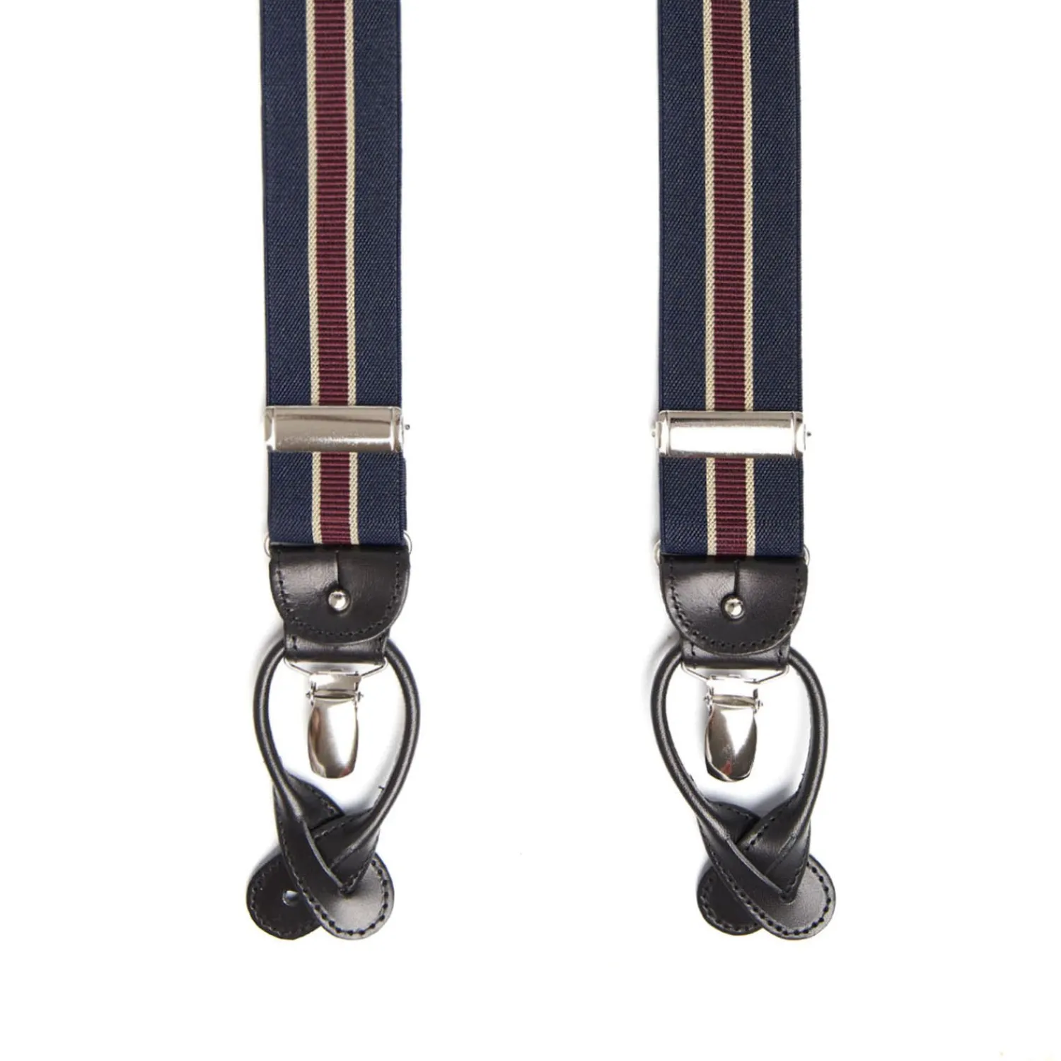 E.Marinella Bretelle|BRETELLE EM BLU E BORDEAUX A righe