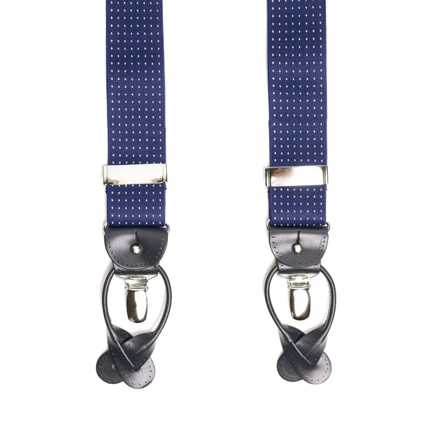 E.Marinella Bretelle|BRETELLE EM BLUETTE Con micro pois bianchi