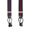 E.Marinella Bretelle|BRETELLE EM BLU SCURO E BORDEAUX Rigata