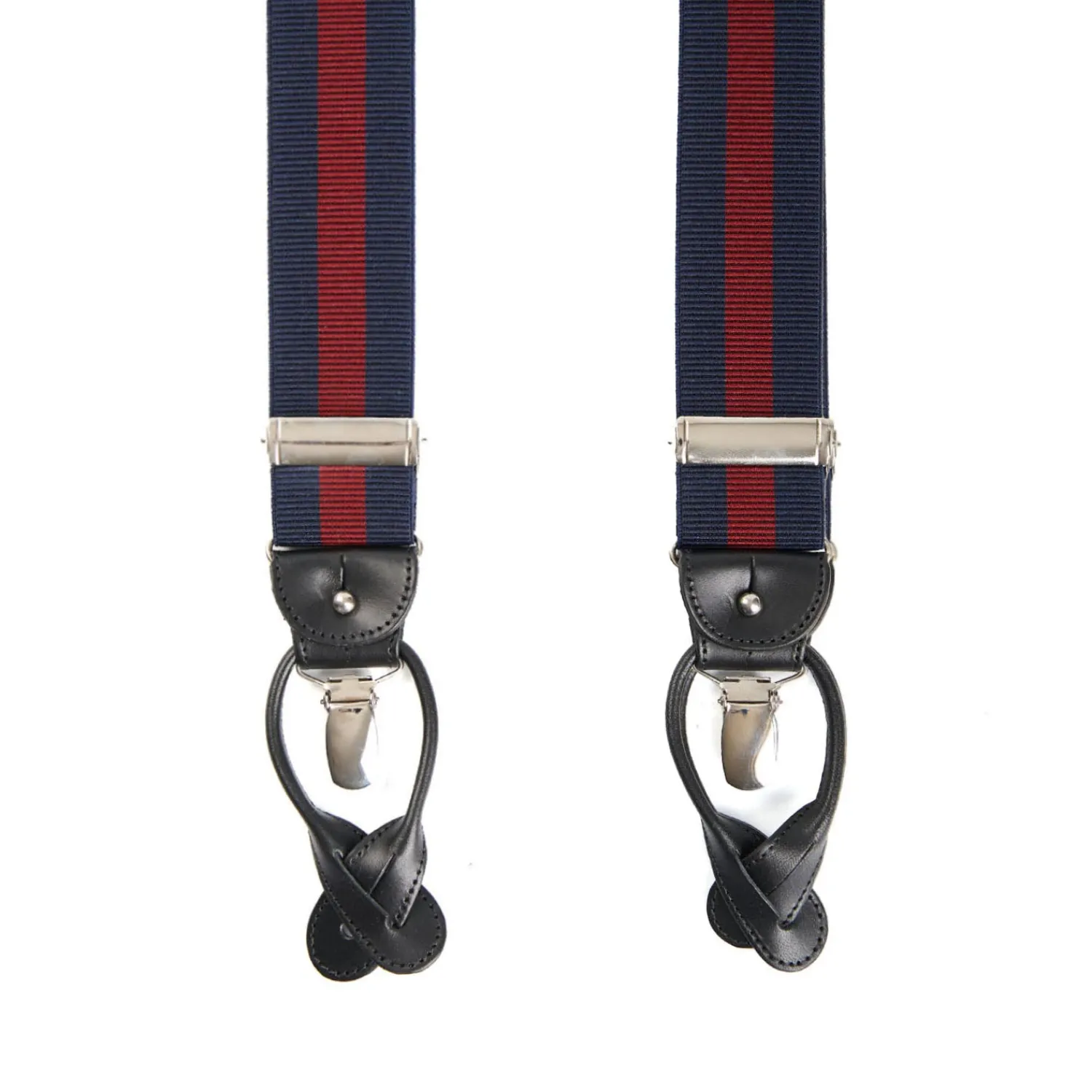 E.Marinella Bretelle|BRETELLE EM BLU SCURO E BORDEAUX Rigata