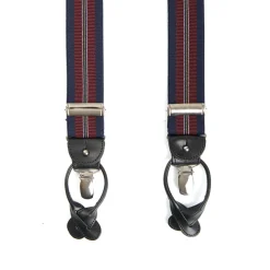 E.Marinella Bretelle|BRETELLE EM BLU SCURO E BORDEAUX Rigata