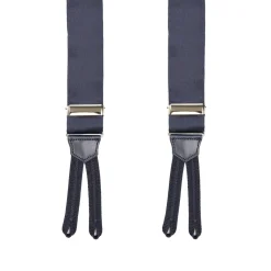 E.Marinella Accessori Per Lo Sposo|Bretelle|BRETELLE EM BLU SCURO In raso di seta 3,5 cm