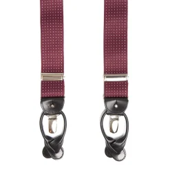 E.Marinella Bretelle|BRETELLE EM BORDEAUX Con micro pois bianchi