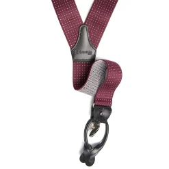 E.Marinella Bretelle|BRETELLE EM BORDEAUX Con micro pois bianchi