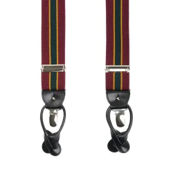 E.Marinella Bretelle|BRETELLE EM BORDEAUX E VERDE Rigata