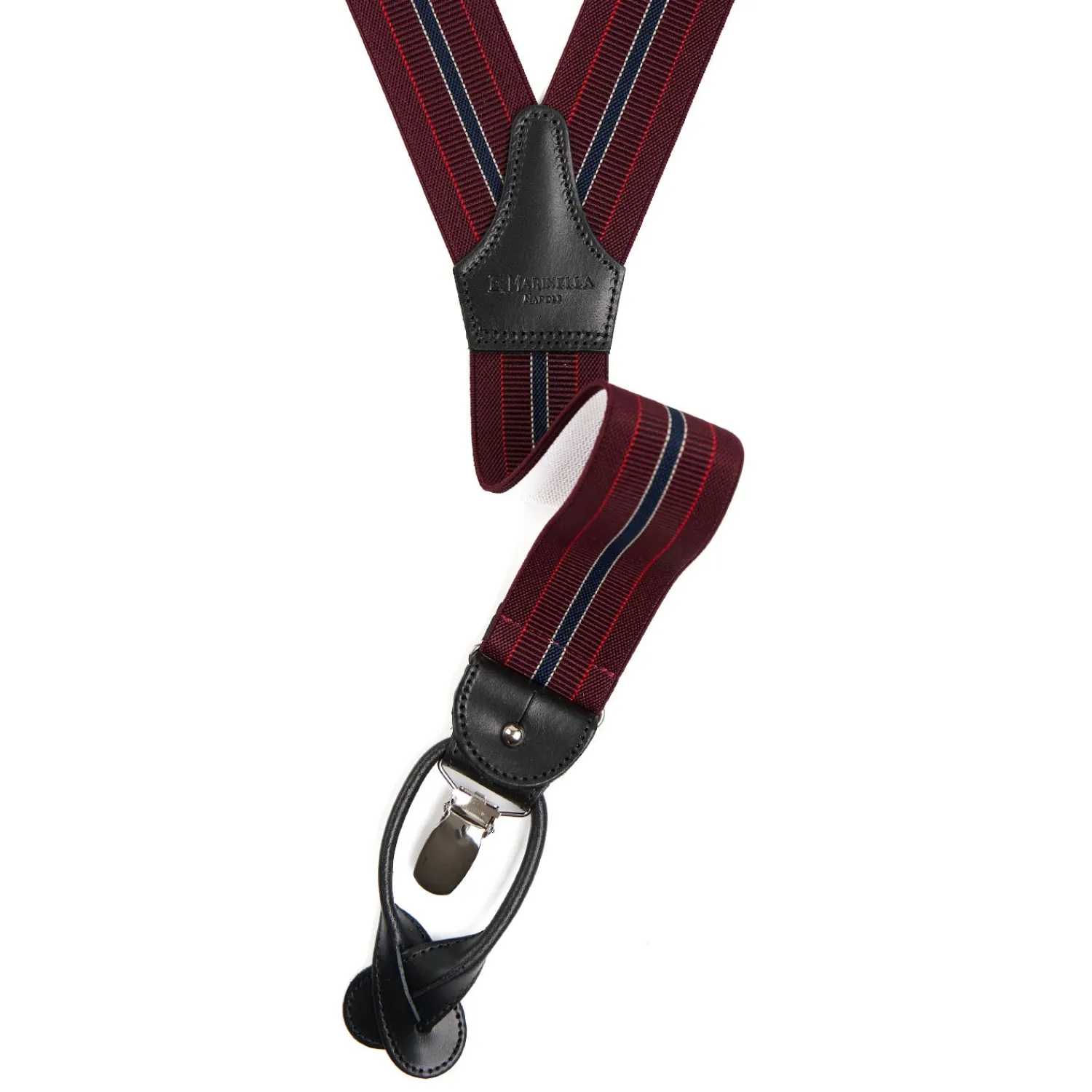 E.Marinella Bretelle|BRETELLE EM BORDEAUX Rigate