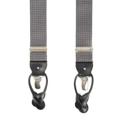 E.Marinella Bretelle|BRETELLE EM GRIGIE Micro pois bianco