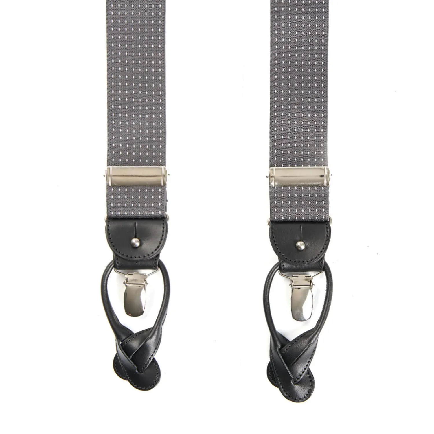 E.Marinella Bretelle|BRETELLE EM GRIGIE Micro pois bianco